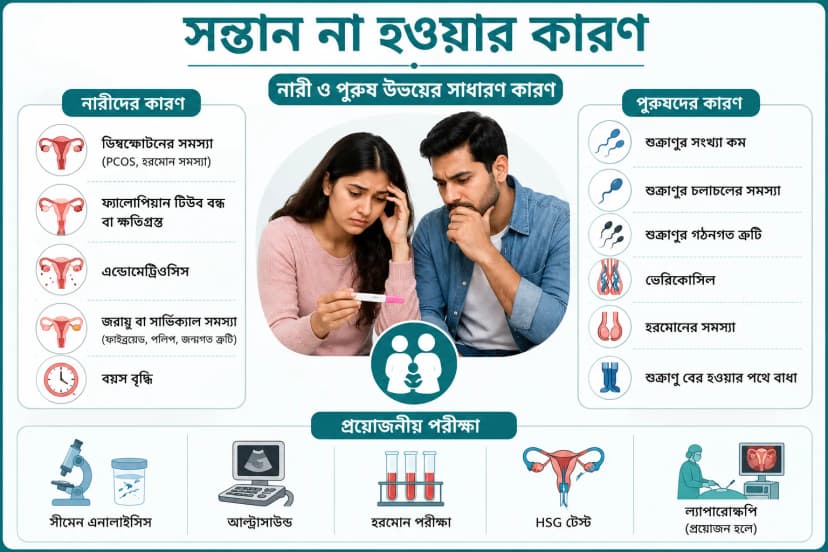 সন্তান না হওয়ার কারণ: নারী ও পুরুষ উভয়ের সাধারণ কারণ