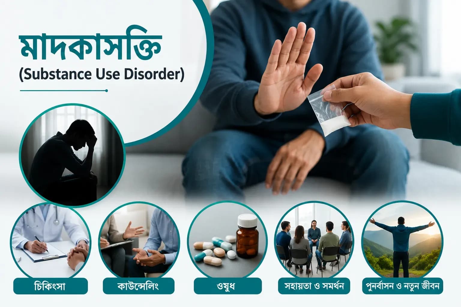 মাদকাসক্তি (Substance Use Disorder): কারণ, লক্ষণ, চিকিৎসা, পুনর্বাসন ও প্রতিরোধ