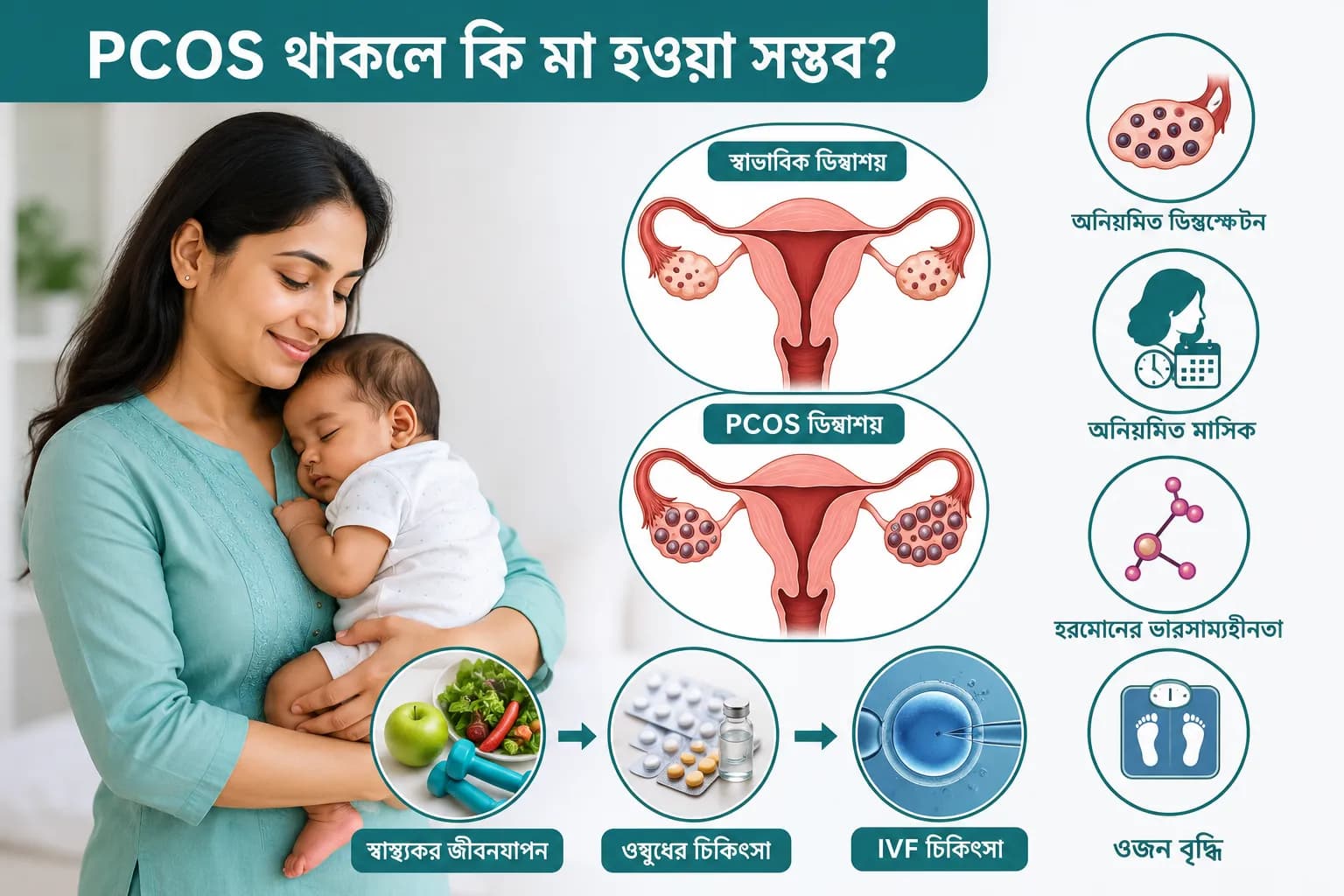 PCOS থাকলে কি মা হওয়া সম্ভব? কারণ, চিকিৎসা, গর্ভধারণের সম্ভাবনা ও করণীয়