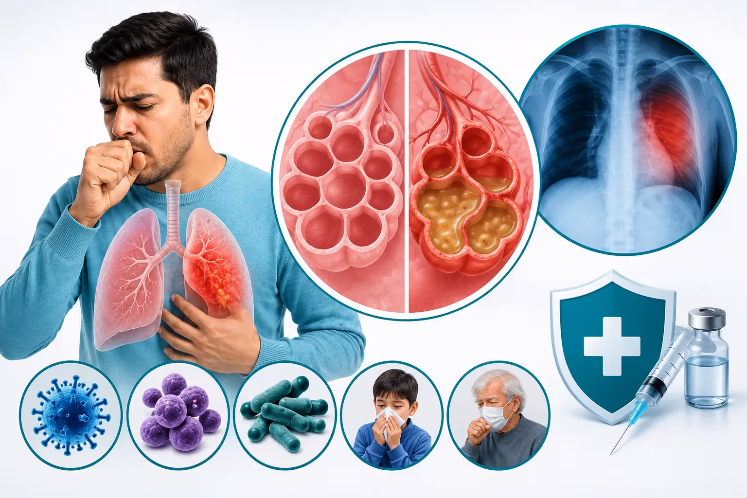 নিউমোনিয়া (Pneumonia): কারণ, লক্ষণ, পরীক্ষা, চিকিৎসা ও প্রতিরোধ
