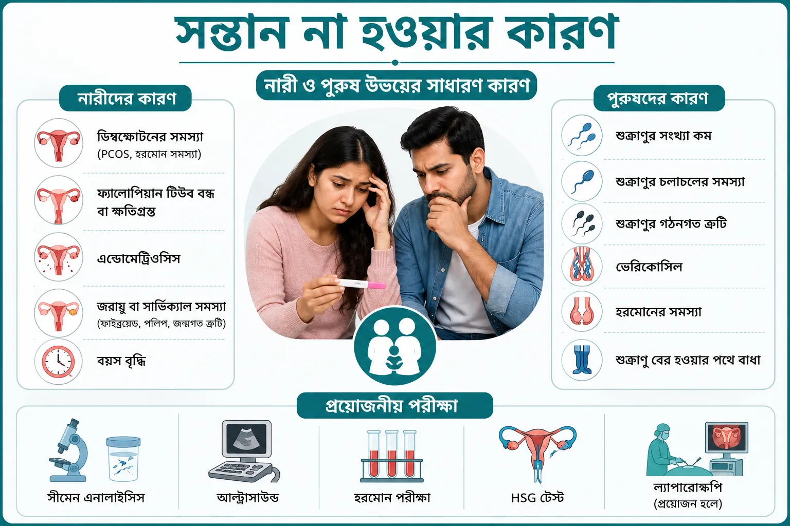 সন্তান না হওয়ার কারণ: নারী ও পুরুষ উভয়ের সাধারণ কারণ