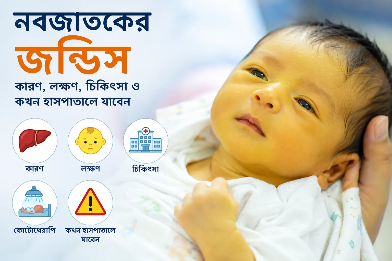 নবজাতকের জন্ডিস: কারণ, লক্ষণ, চিকিৎসা ও কখন হাসপাতালে যাবেন