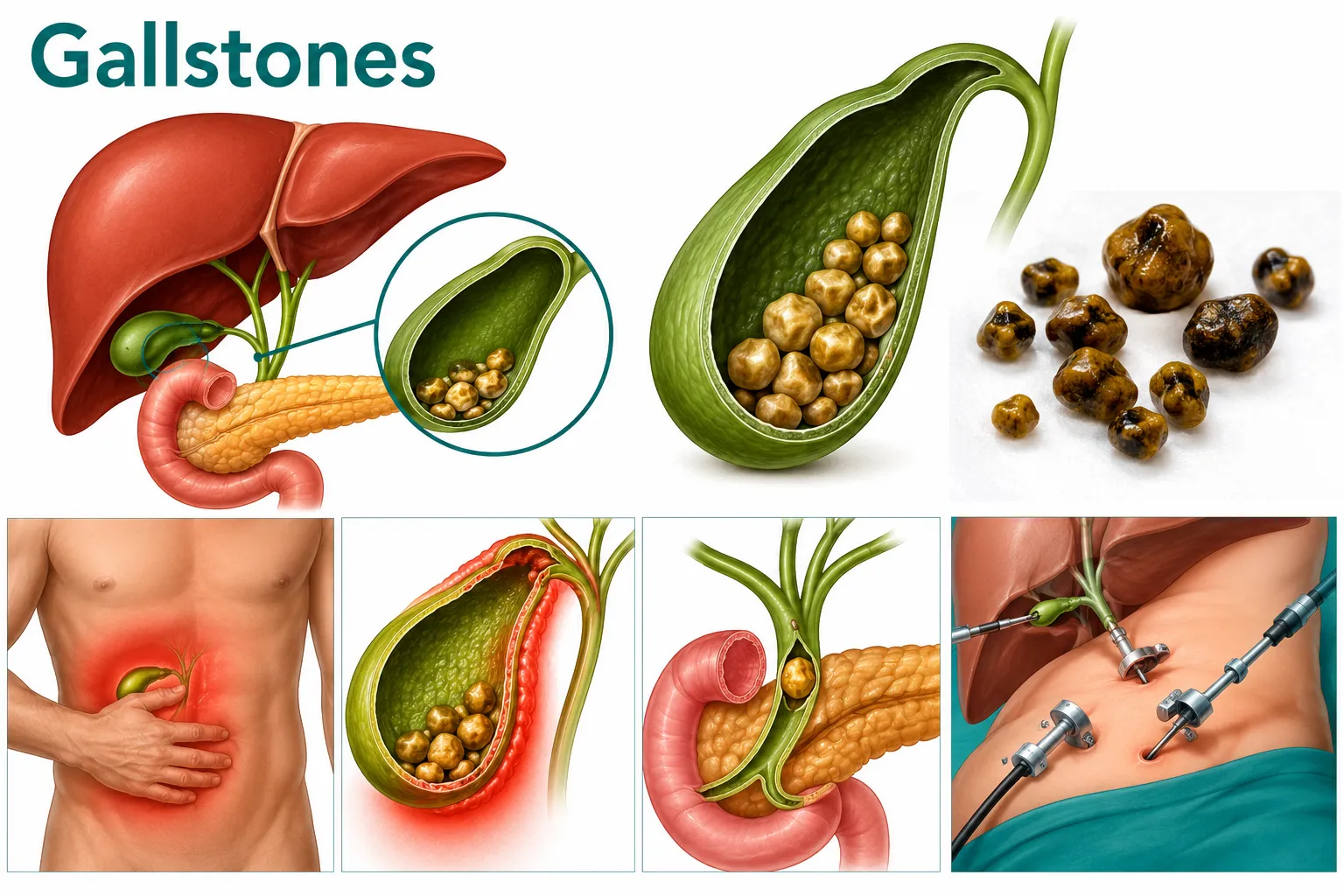 পিত্তথলির পাথর (Gallstones): কারণ, লক্ষণ, চিকিৎসা ও কখন অপারেশন প্রয়োজন