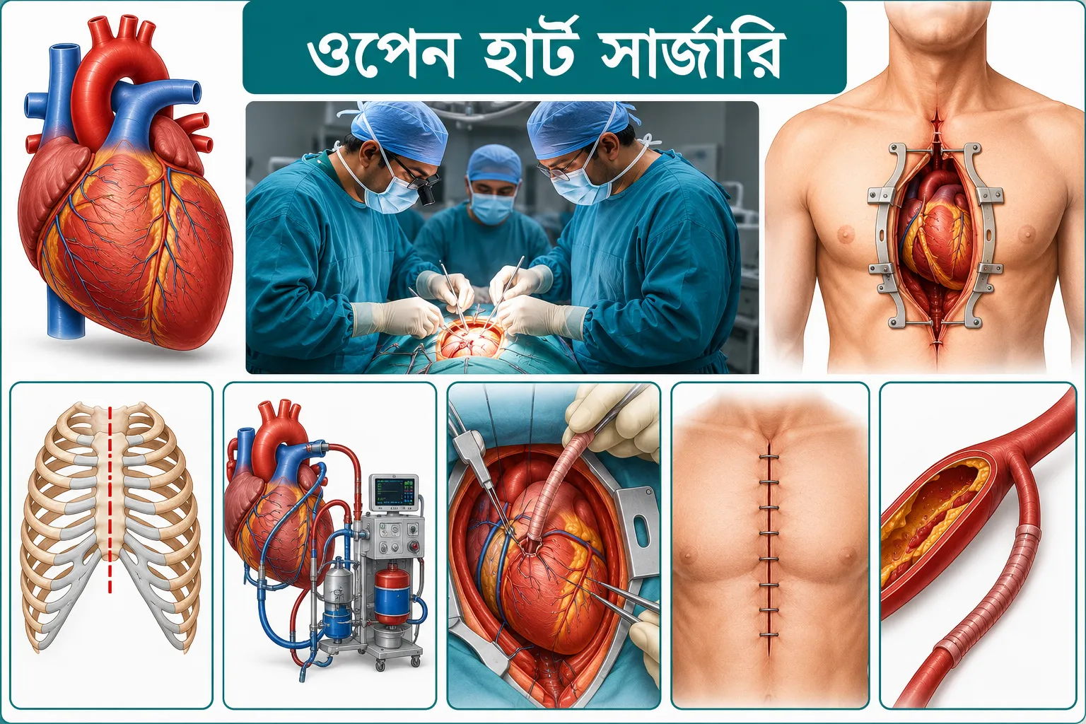ওপেন হার্ট সার্জারি (Open Heart Surgery): কী, কেন, কীভাবে করা হয় ও সুস্থ হতে কত সময় লাগে